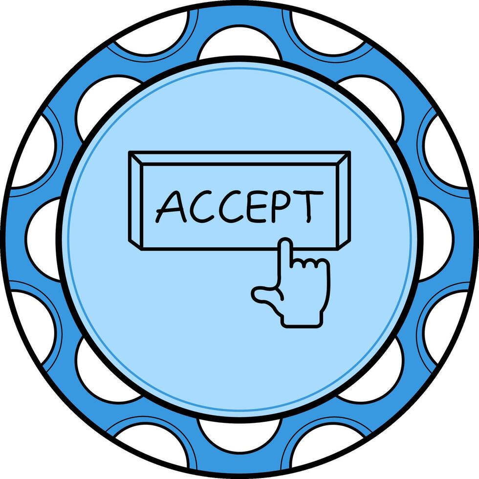 Accept Finger Tap Button Professional Web Graphic Element vector