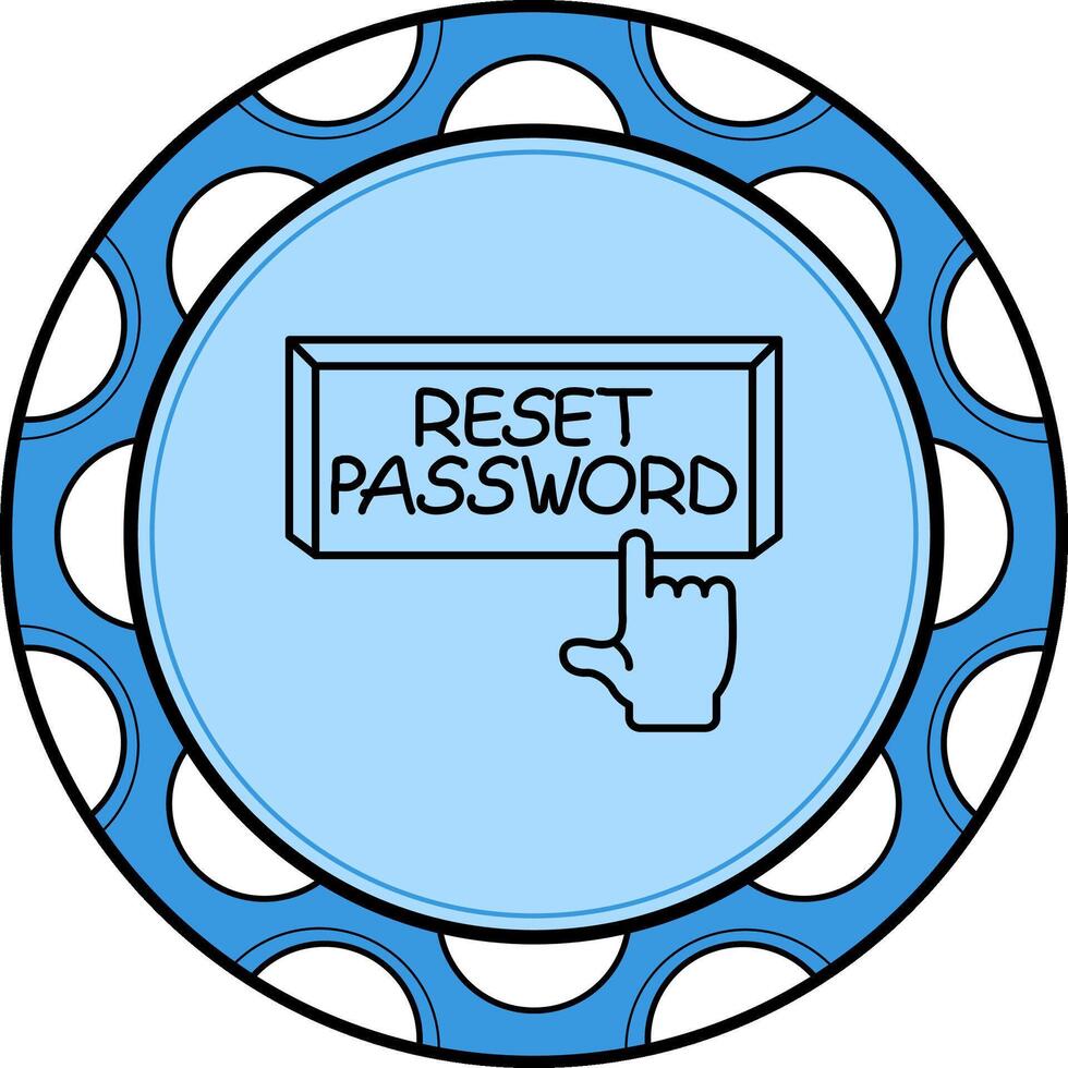 Reset Password Finger Tap Button Professional UI Graphic Shape vector