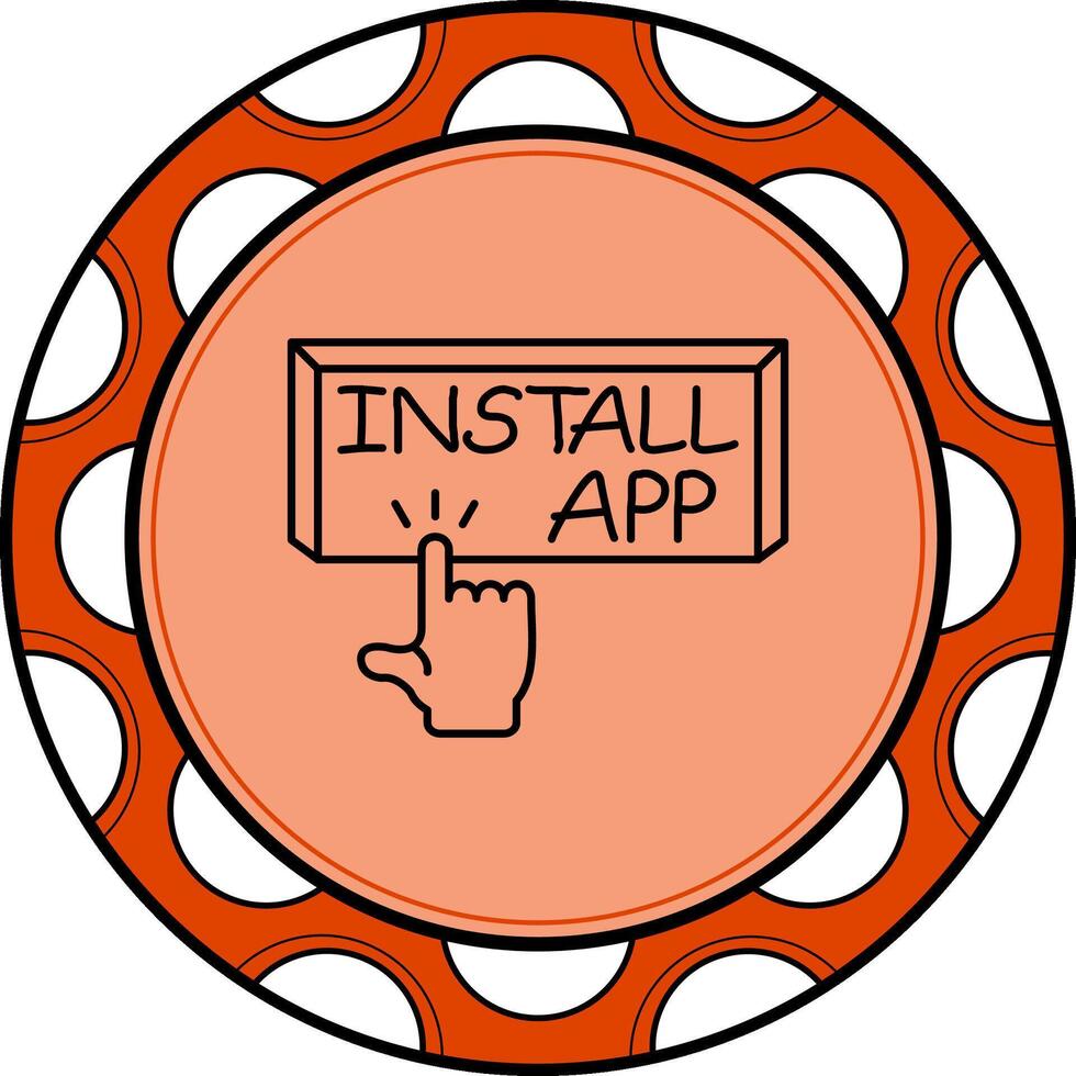 Instalar en pc aplicación dedo grifo botón alto calidad plano objeto vector