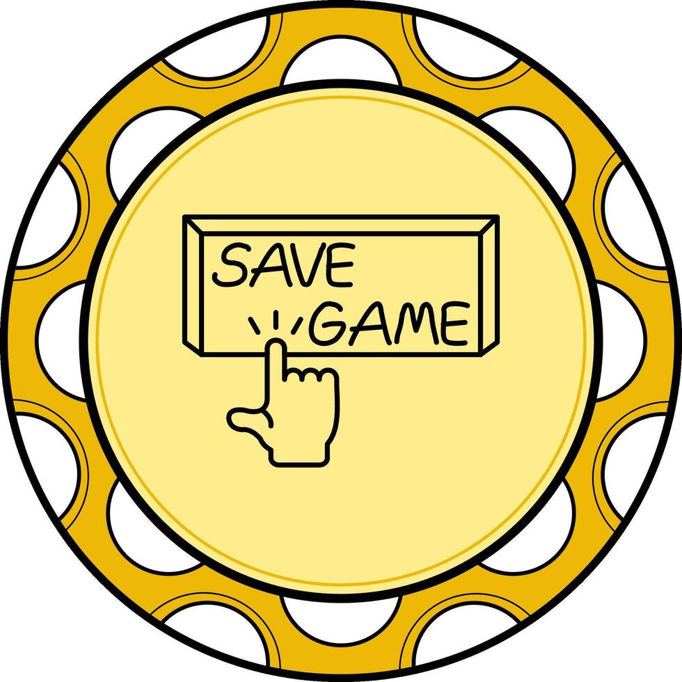 Save Game Finger Tap Button Elegant Digital Design Object vector