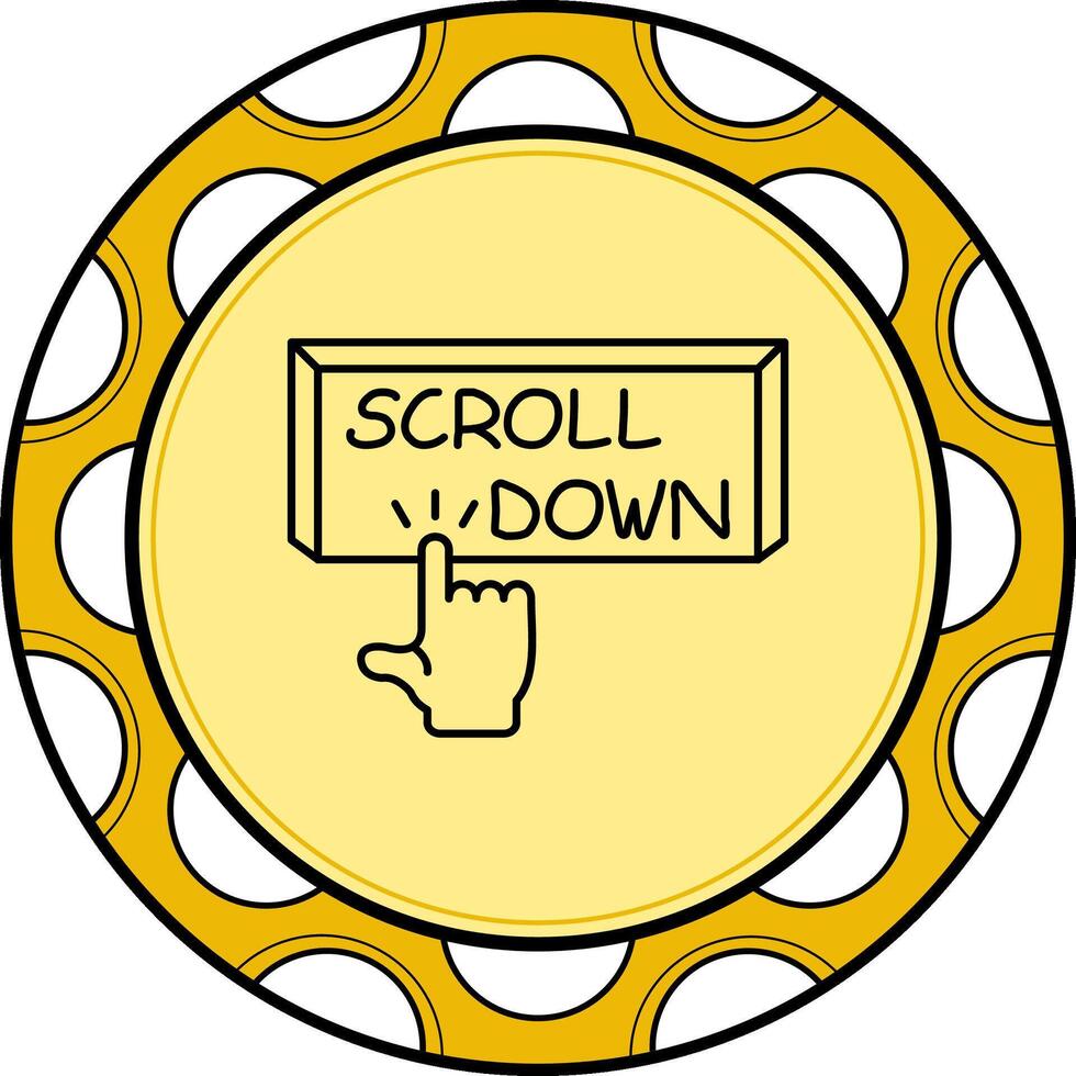 Scroll Down Finger Tap Button Balanced Web Graphic Feature vector