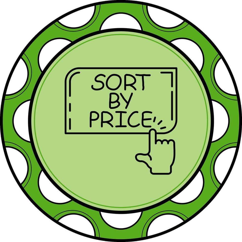 Sort by Price Finger Tap Button Dynamic Web Art Feature vector