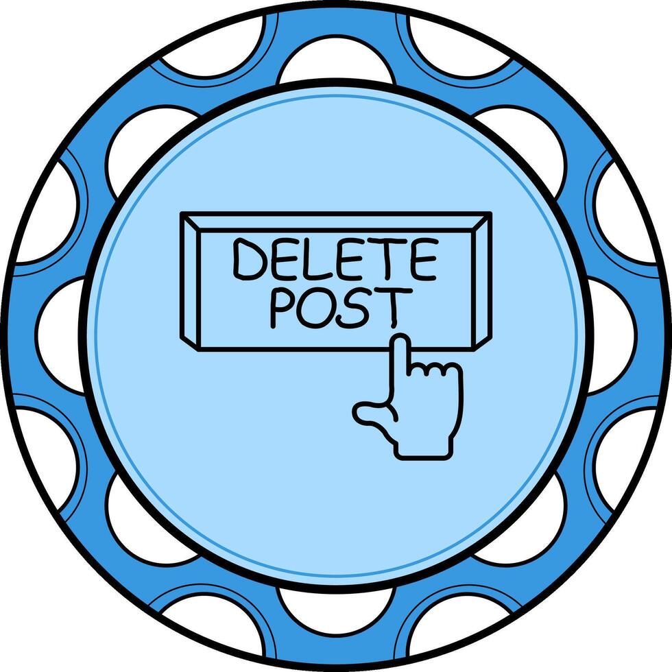 Delete Post Finger Tap Button Professional Web Graphic Element vector