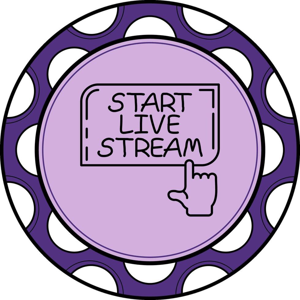 Start Live Stream Finger Tap Button Elegant Flat Design Layout vector
