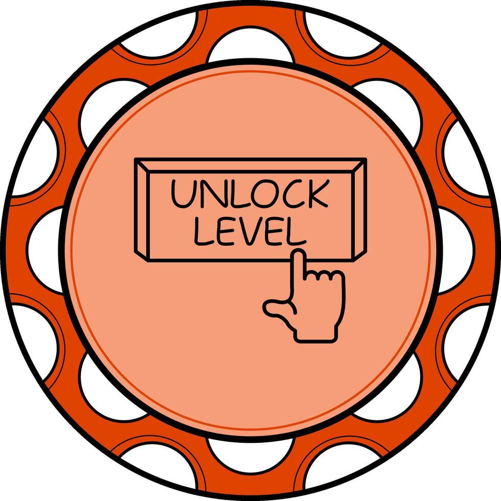 Unlock Level Finger Tap Button Innovative Flat Design Object vector