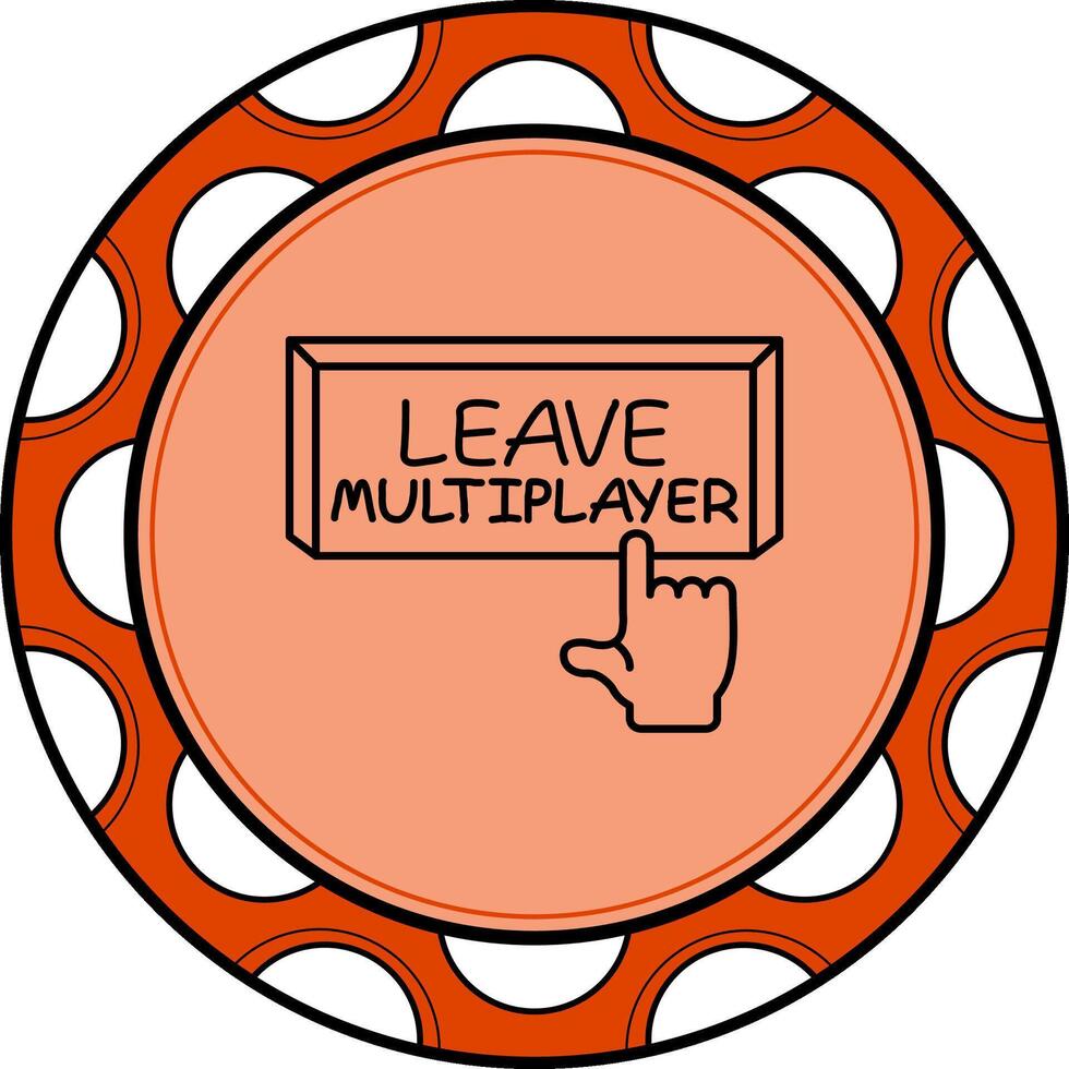 Leave Multiplayer Finger Tap Button Innovative Branding Graphic Feature vector