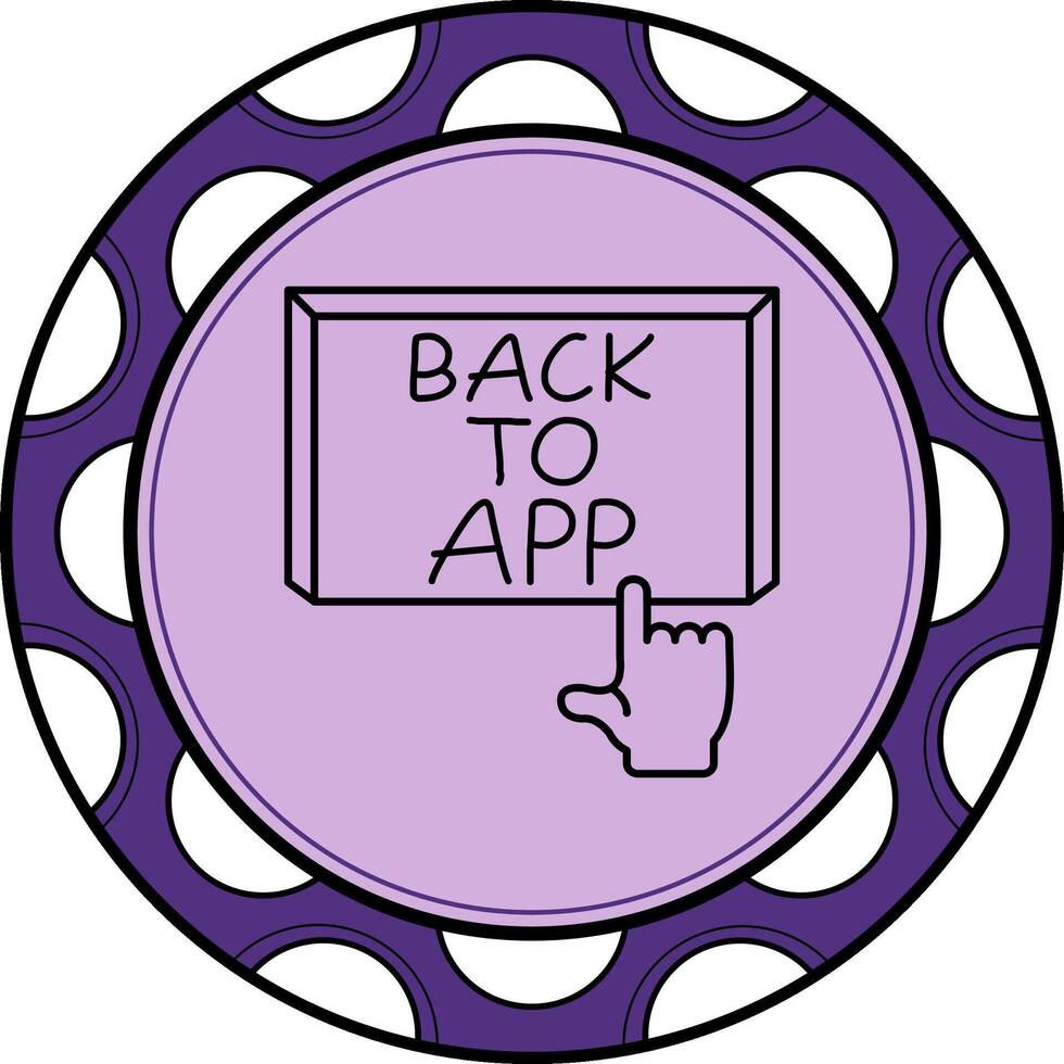 espalda a aplicación dedo grifo botón pulcro moderno gráfico formar vector