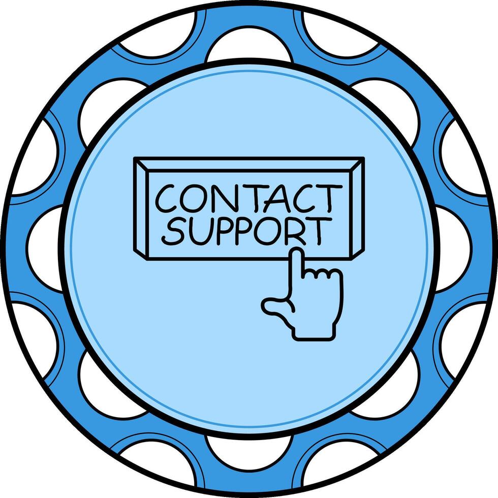 Contact Support Finger Tap Button Premium Web Design Feature vector