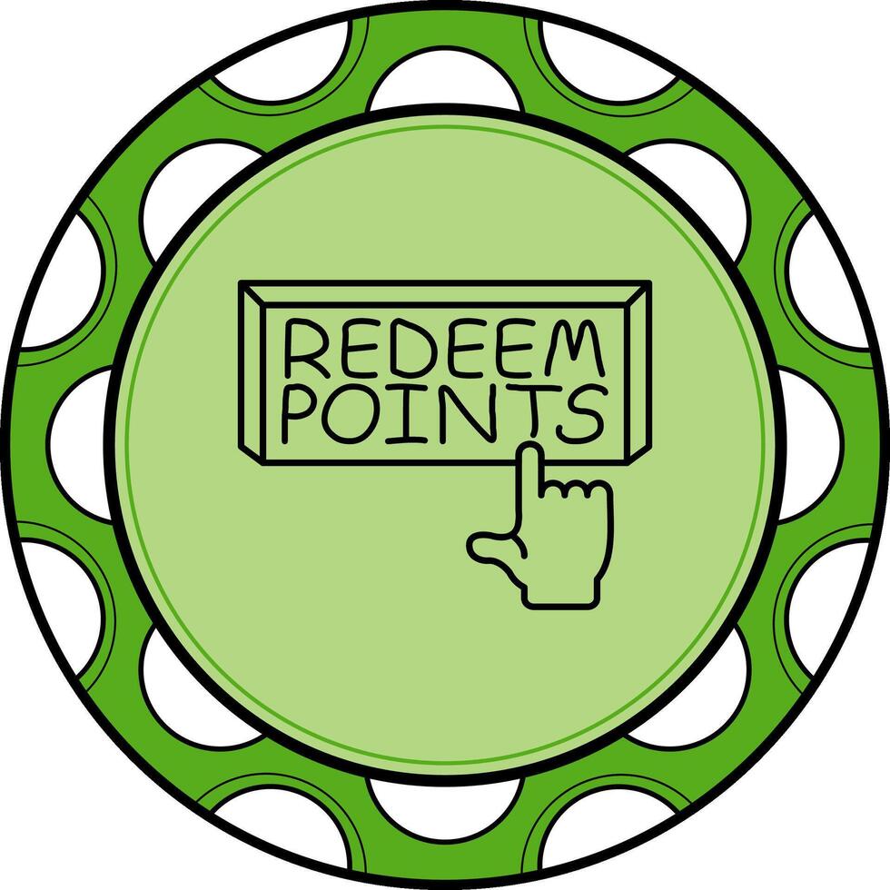 Redeem Points Finger Tap Button Refined Creative Object vector