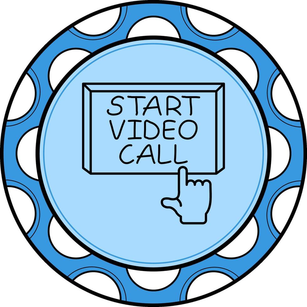 Start Call Finger Tap Button Clean Branding Art Shape vector