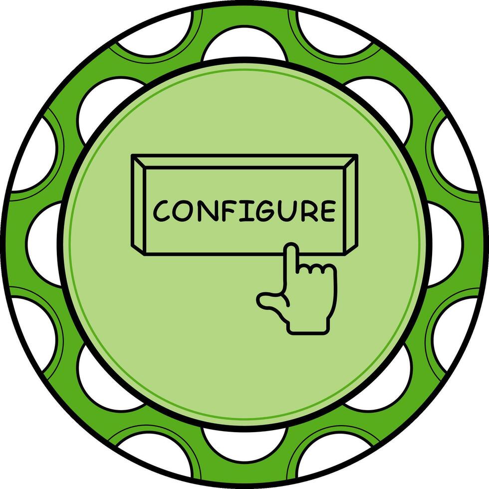 Configure Finger Tap Button Elegant Flat Design Element vector