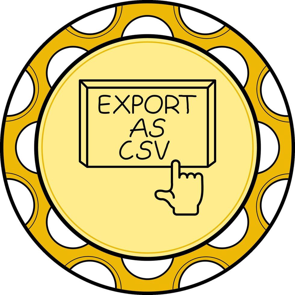 Export as CSV Finger Tap Button Balanced Branding Graphic Layout vector