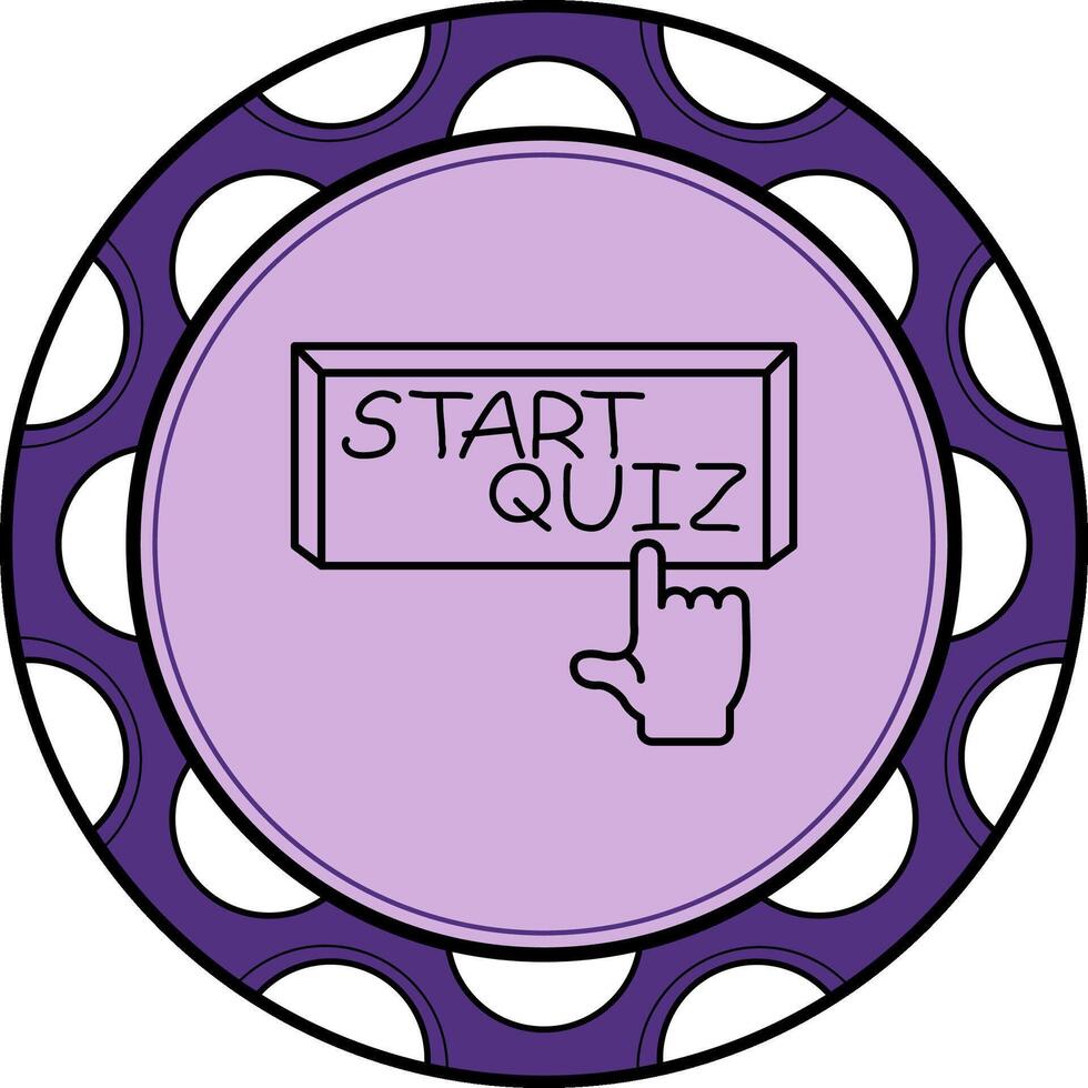 Start Quiz Finger Tap Button Minimal Flat Shape vector