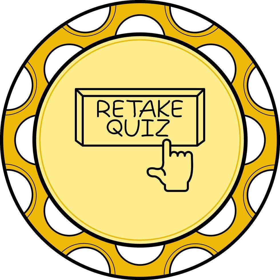 Retake Quiz Finger Tap Button Unique Web Design Object vector