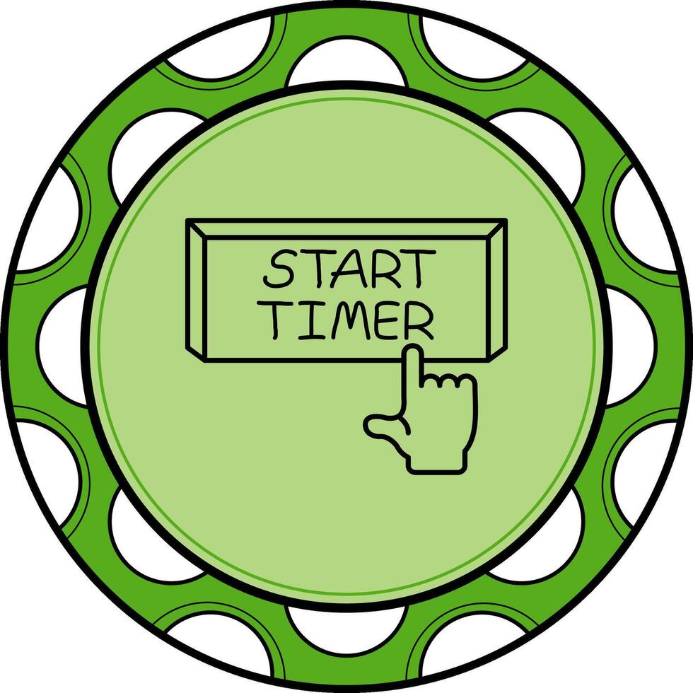 Start Timer Finger Tap Button Innovative Flat Design Object vector