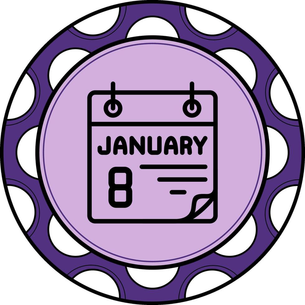 8 January Custom Modern Graphic Element vector