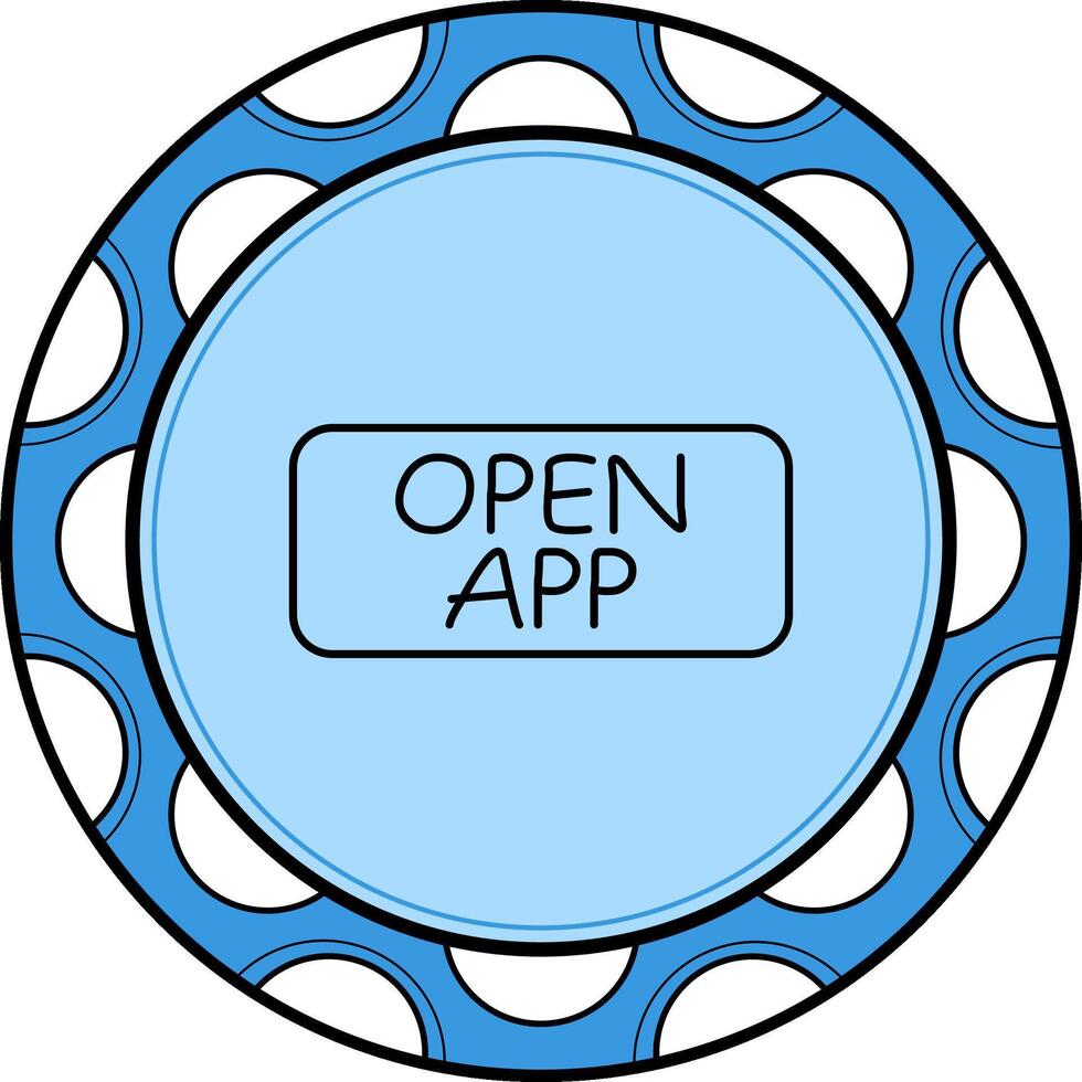 Open App Slim Button Modern Digital Graphic Symbol vector