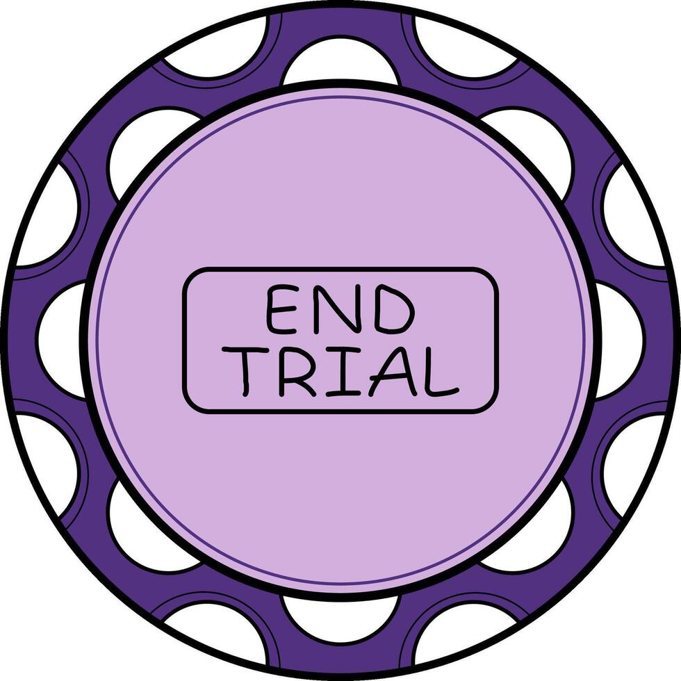 End Trial Slim Button Custom Flat Design Shape vector