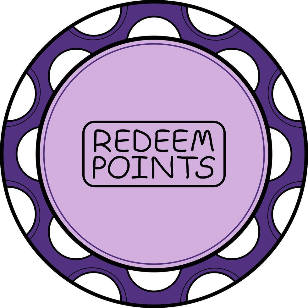 Redeem Points Slim Button Balanced Creative Graphic Object vector