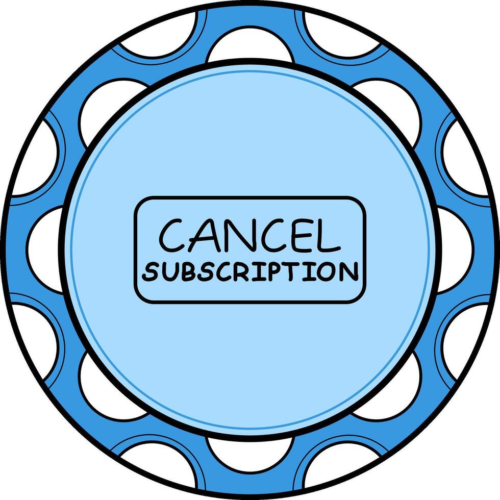 Cancel Subscription Slim Button Elegant Digital Design Object vector