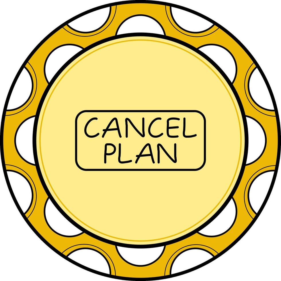 Cancel Plan Slim Button Minimal Flat Art Feature vector