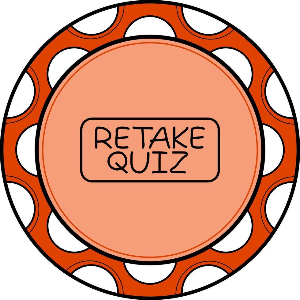 Retake Quiz Slim Button Modern Digital Graphic Symbol vector