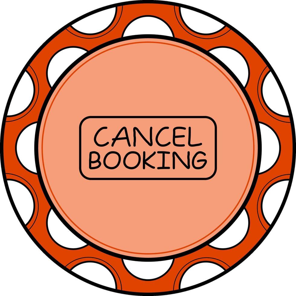 Cancel Booking Slim Button Professional UI Graphic Shape vector