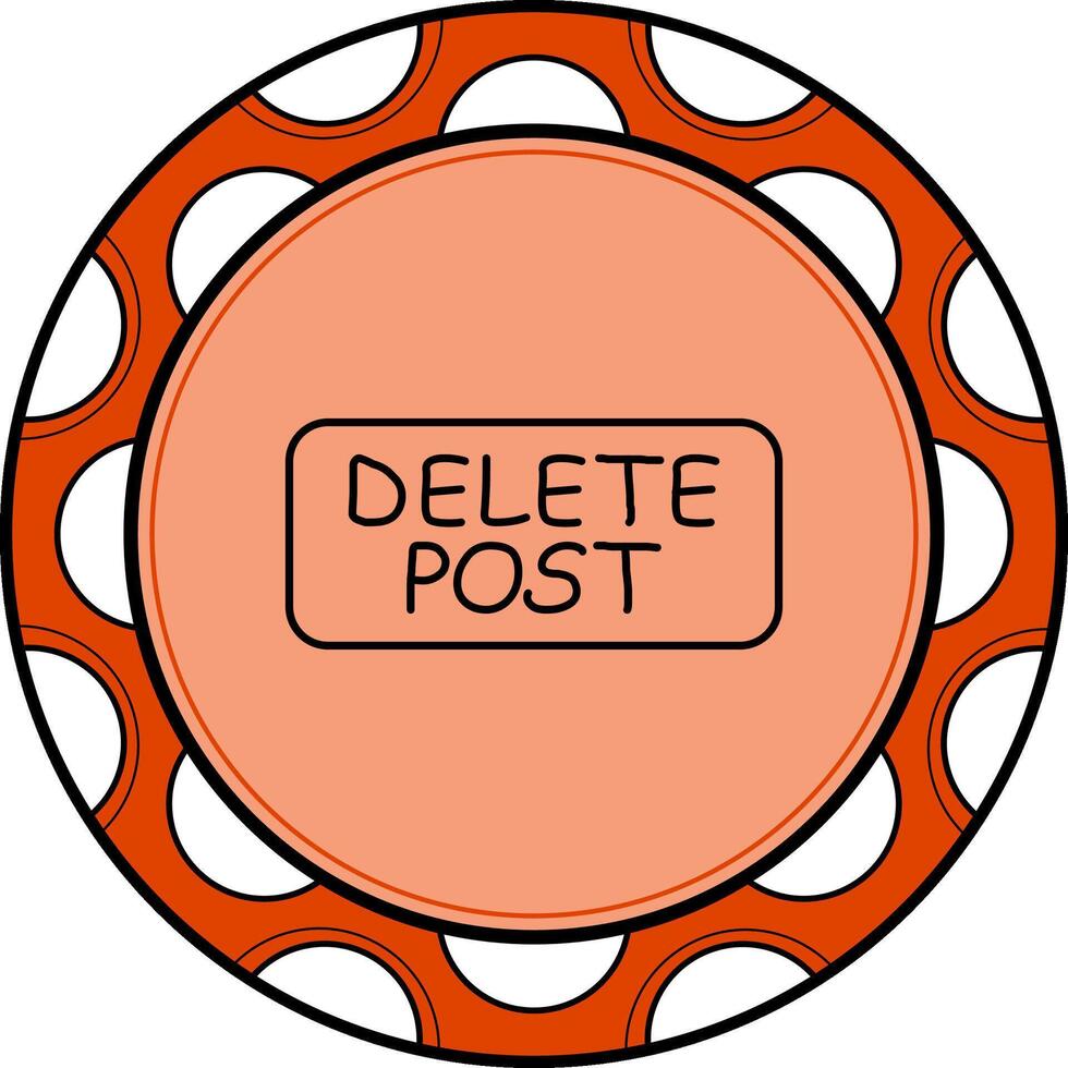 Delete Post Slim Button Professional UI Graphic Shape vector