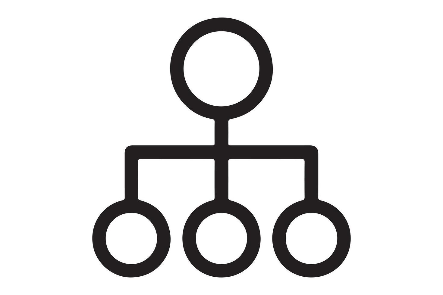 Simple hierarchy diagram showing connections between concepts vector