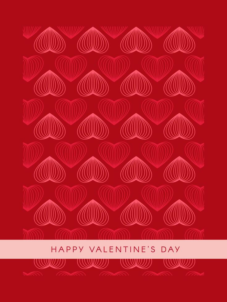 Valentines Day holiday template with line heart pattern . Social media post with heart patterns. Sales promotion and greeting cards. mobile apps, banner design and web ads vector