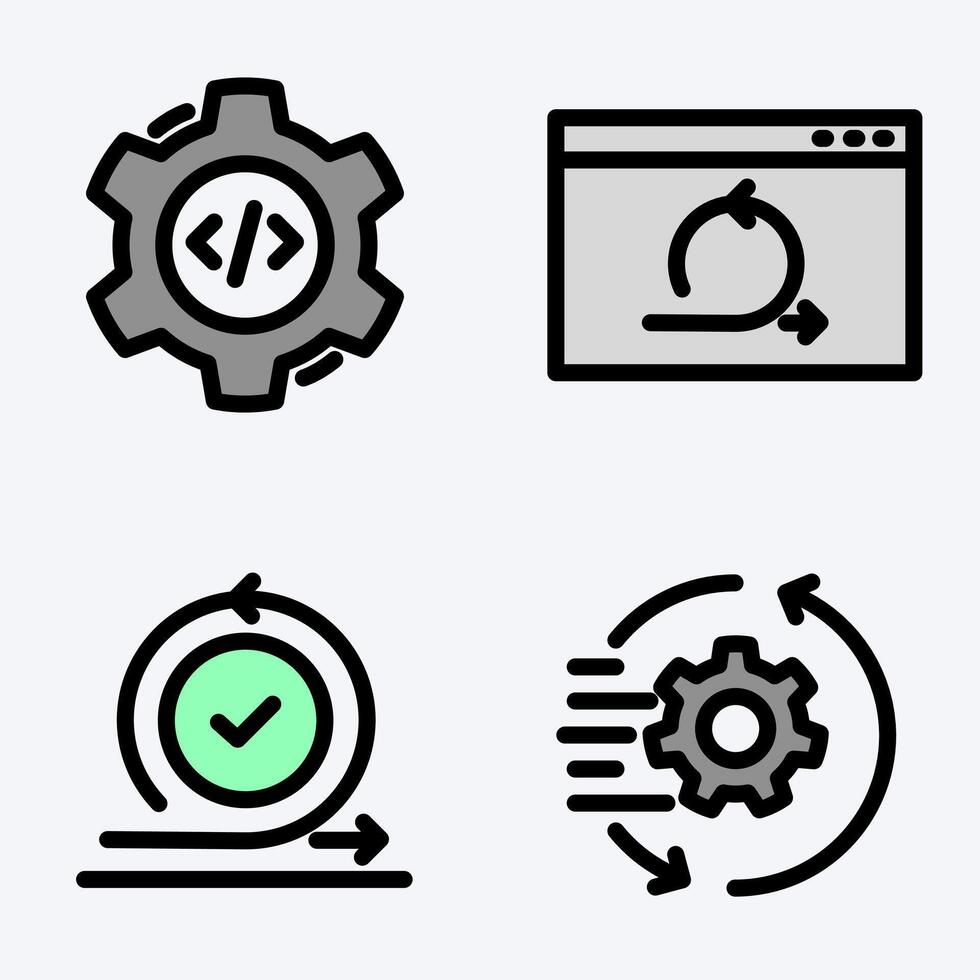 Coding and development process icons vector