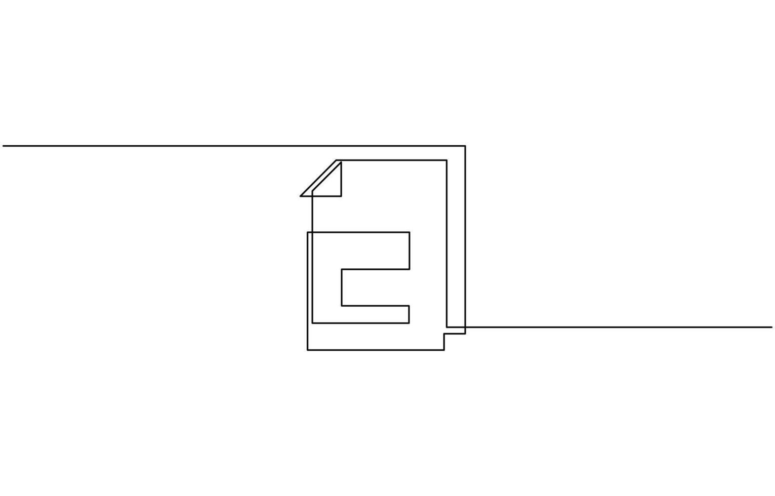 Single line drawing of a document paper outline documents background. Pro design vector
