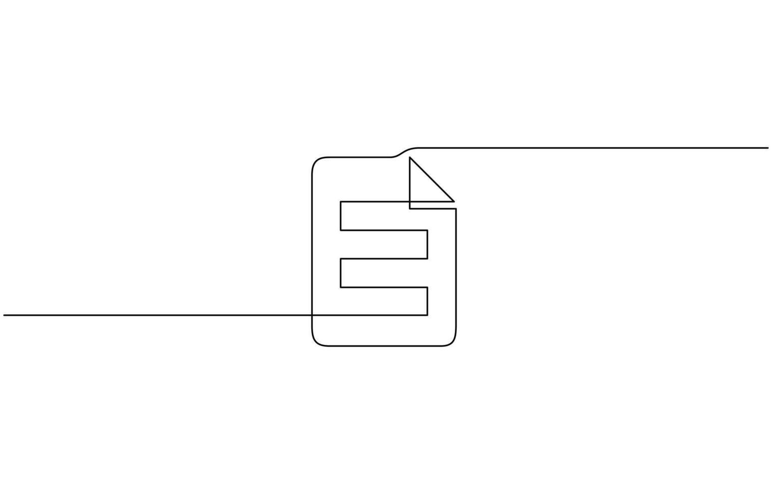 Single line drawing of a document paper outline documents background. Pro outline vector