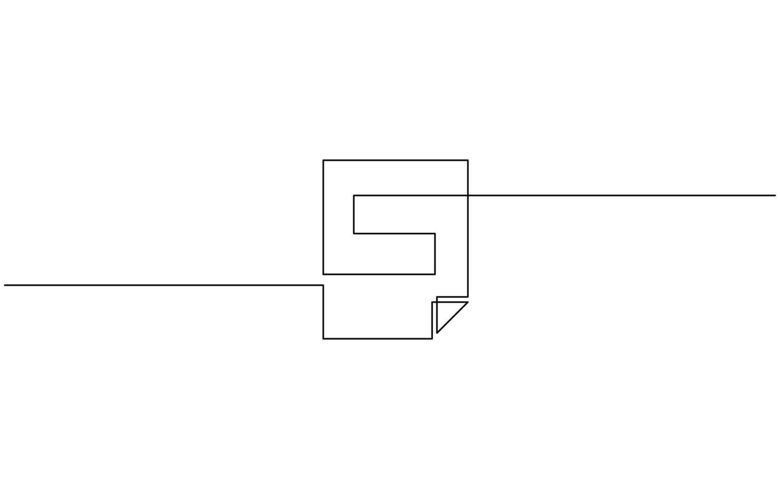 Single line drawing of a document paper outline documents background icon vector