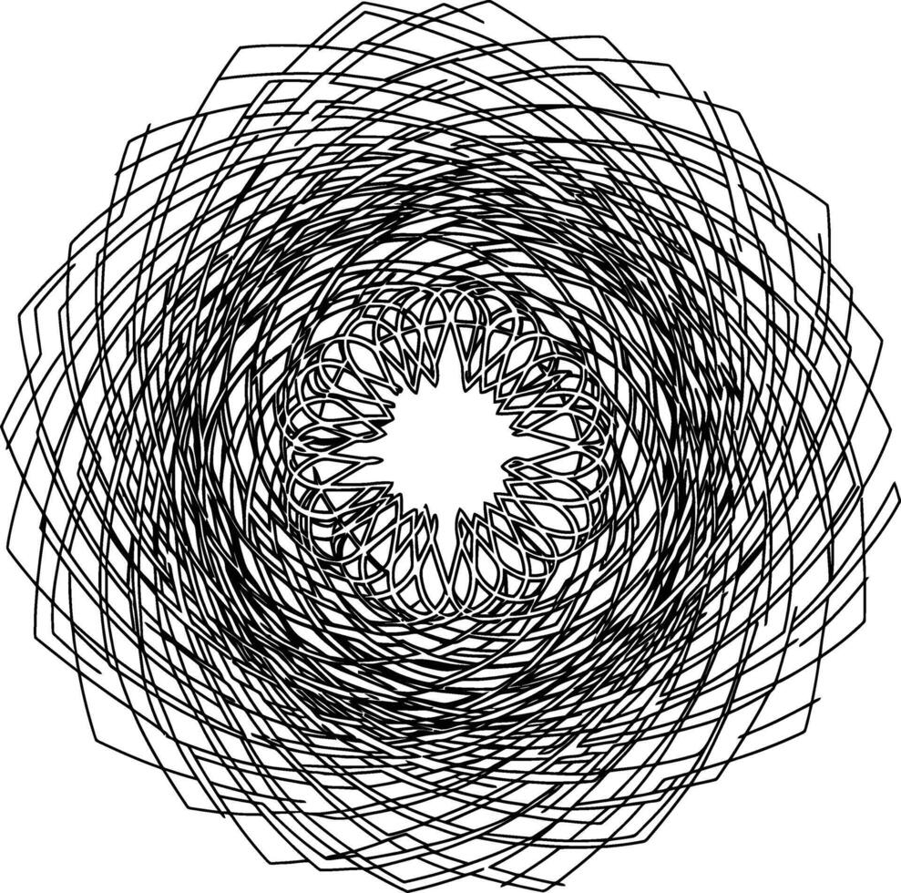 spiral lattice ornament inspired by Beijing architectural geometry, abstract dynamic pattern design vector