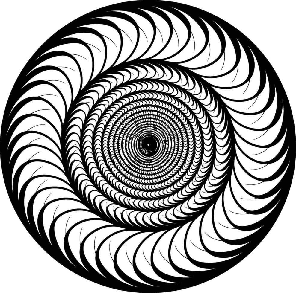 Abstract Hypnotic Vortex, an Optical Illusion with Spiraling Concentric Lines and a Psychedelic Effect vector