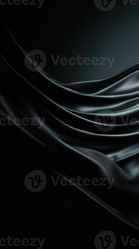 Glossy black curves flowing in a wave-like pattern across a minimalist abstract scene photo