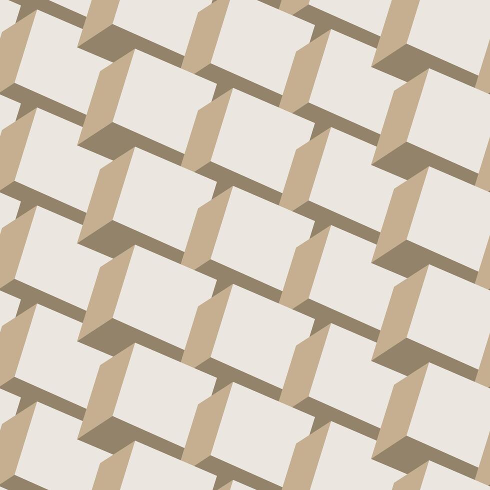 seamless geometric pattern. Decorative clean light 3d block endless texture. Modern beige elegant cubes - repeatable background vector