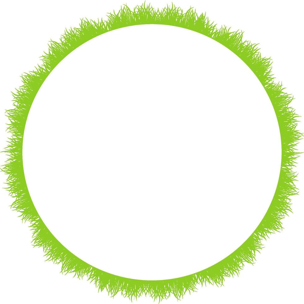 Green Grass empty frame. Trendy botany template. Grass empty frame box vector