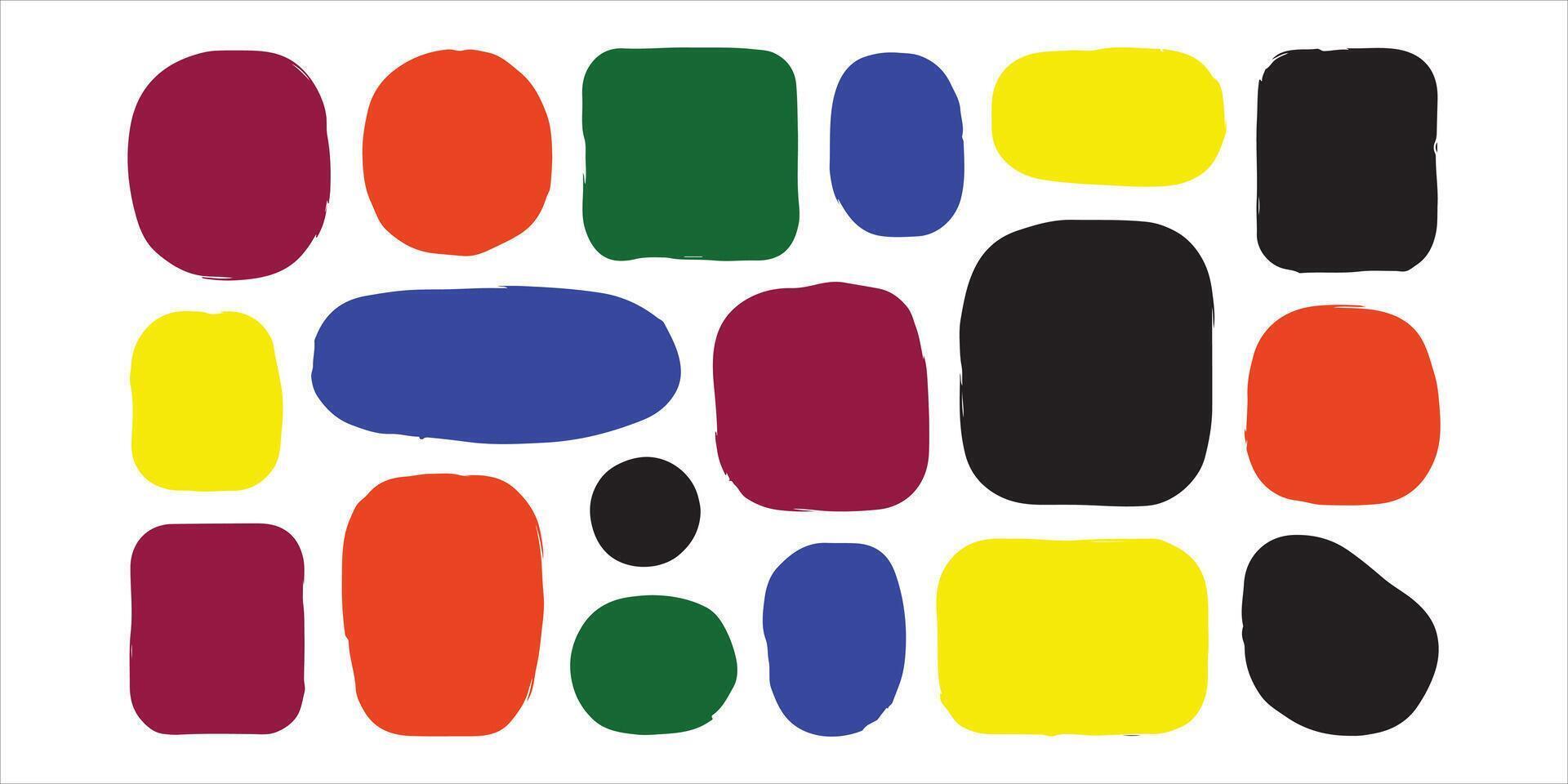 Colorful abstract shapes, creating a playful and modern design with a variety of colors and rounded geometric forms vector