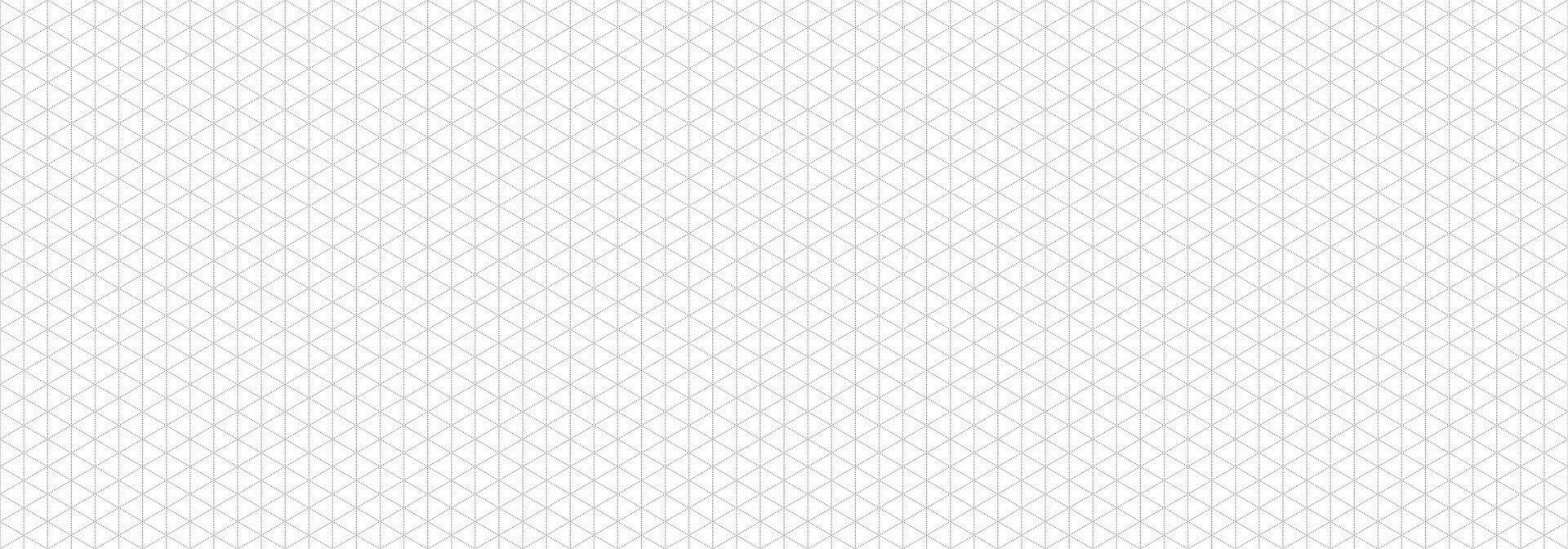 Black seamless isometric grid paper. Triangular blueprint repeating pattern. Graph guide background for engineering, architect and technical drawing. Repeated lined ruler sheet page template vector