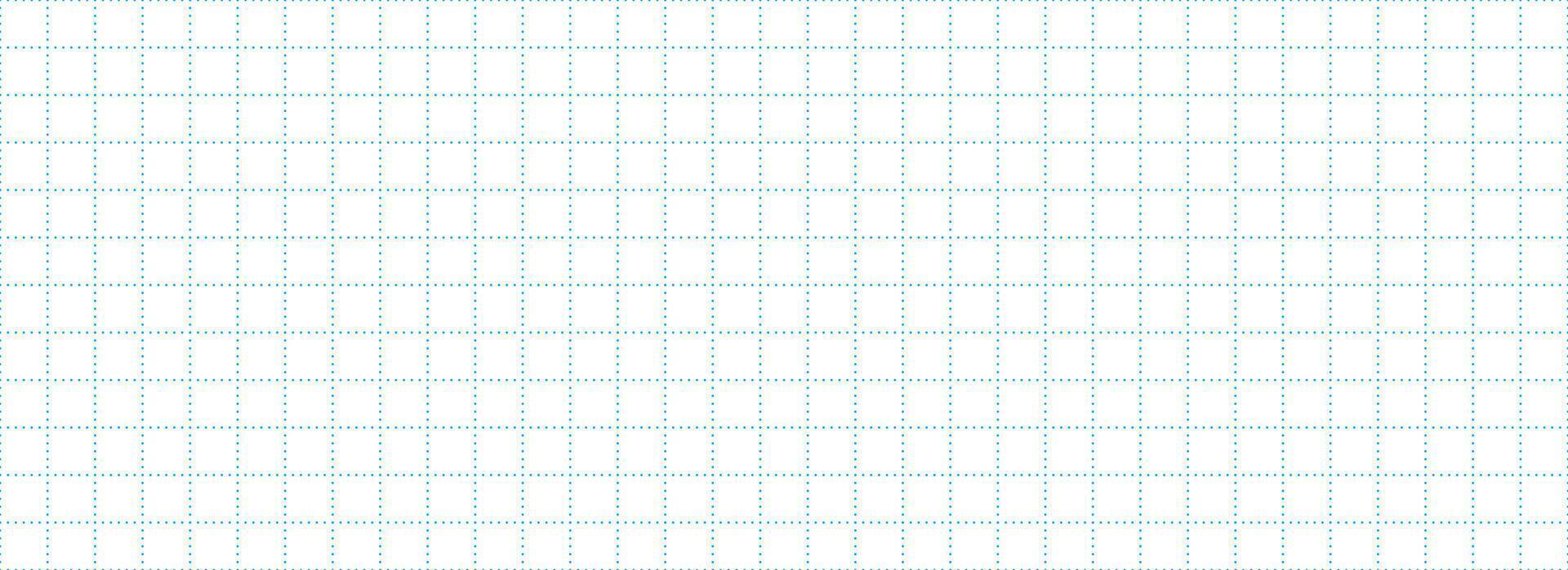 Planer page with blue dotted square grid. Seamless checkered paper pattern. Bullet journal notebook background. Simple squared graph texture. School math lined sheet wallpaper. vector