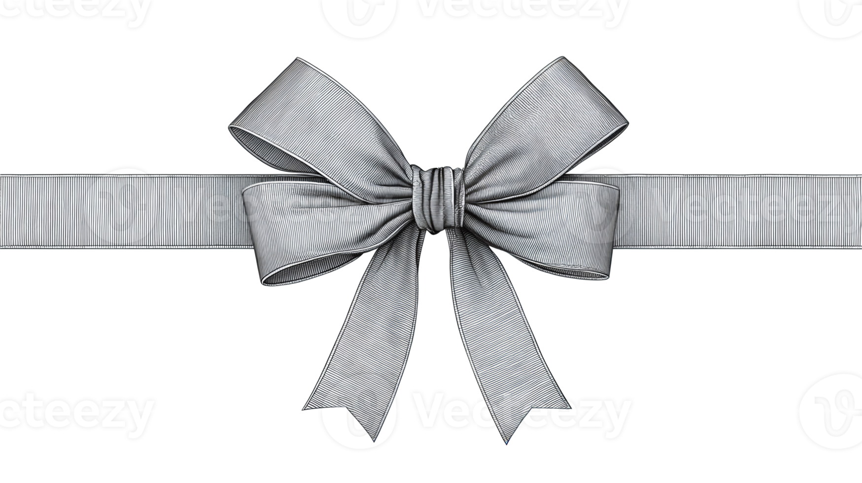 Continuous-line sketch of a ribboned parcel with neat centered bow and balanced curved underline, delicate graphite texture, isolated on transparent background. png