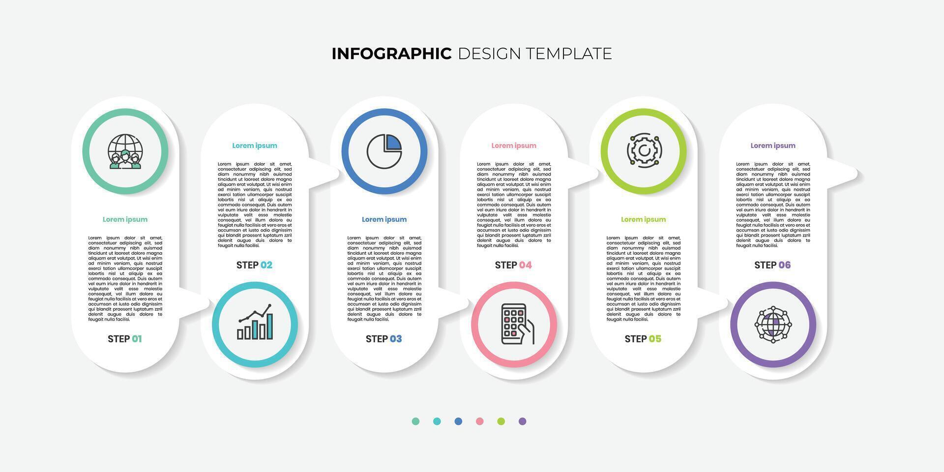 Modern Infographic label design template with icons and 6 options or steps. Can be used for process diagram, presentations, workflow layout, banner, flyer vector