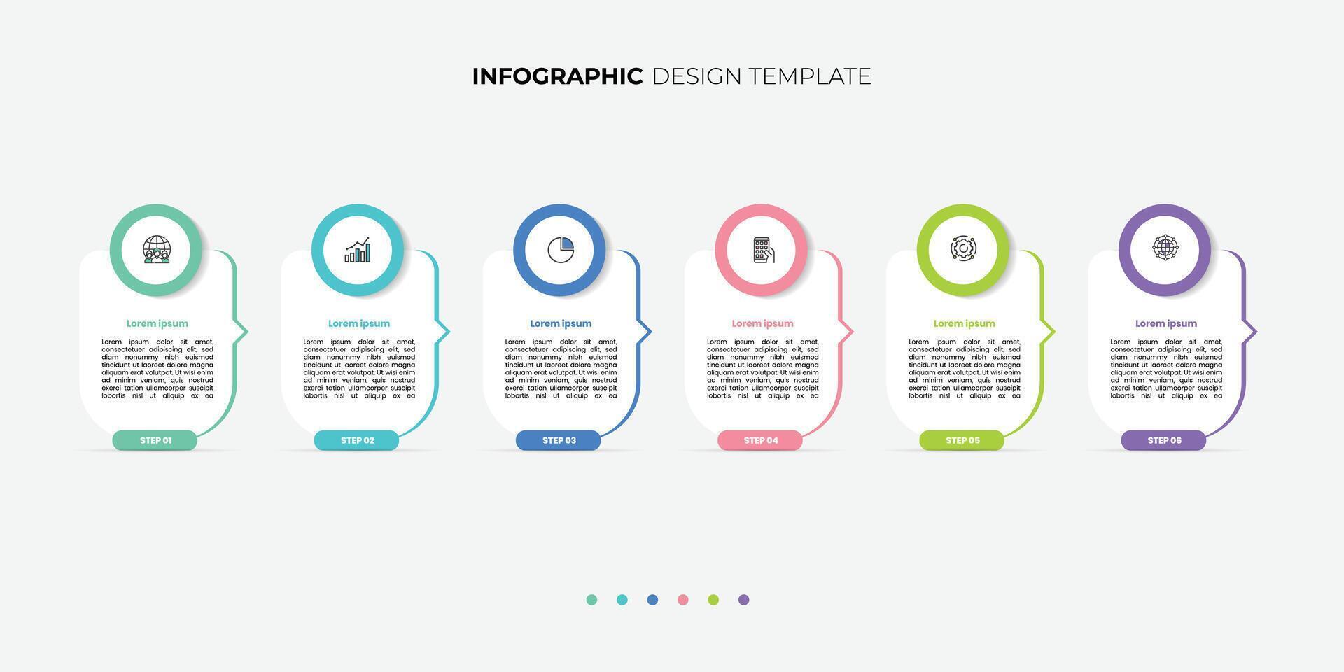 Modern Infographic label design template with icons and 6 options or steps. Can be used for process diagram, presentations, workflow layout, banner, flow chart, info graph. illustration vector