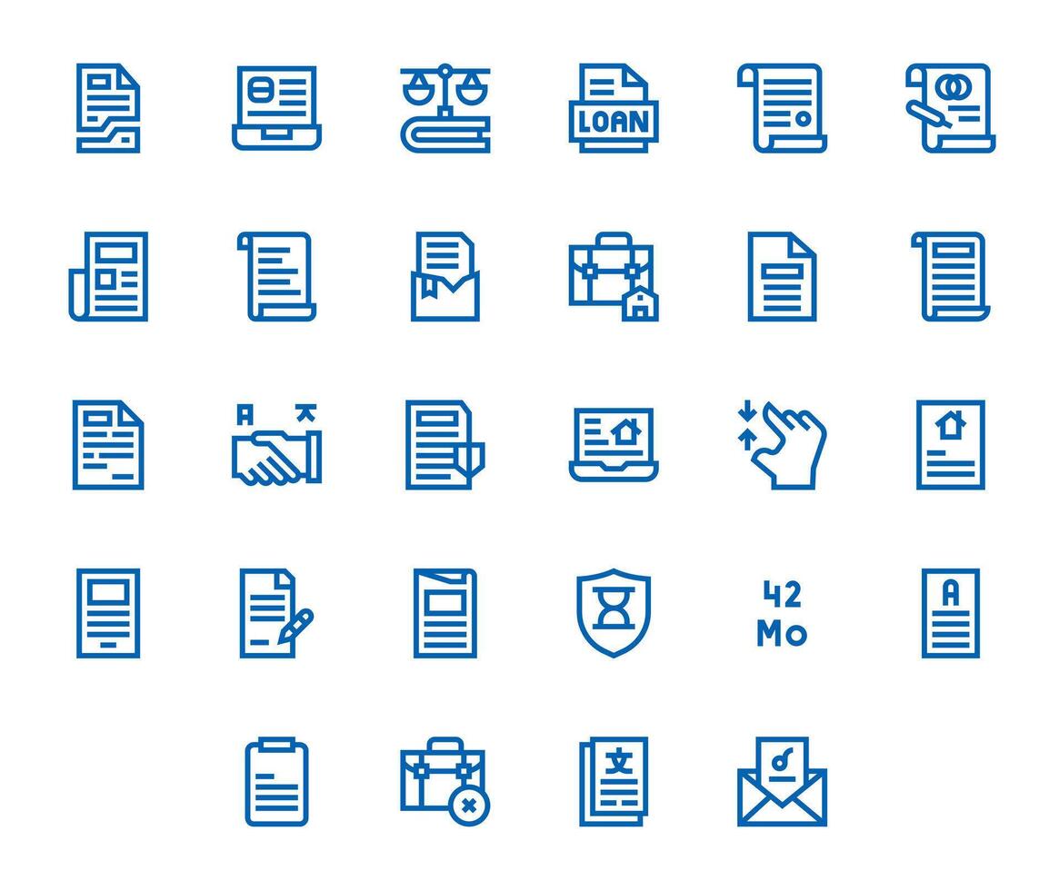 Contract Modern Collection with 28 Bold Line High Resolution Display Perfect Icons vector