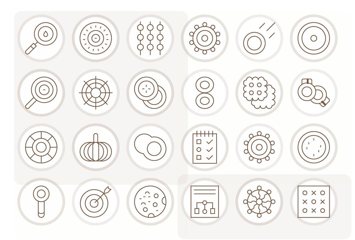 Circles Graphics featuring 24 Thin Line Pixel Optimized 64x64 Designs vector