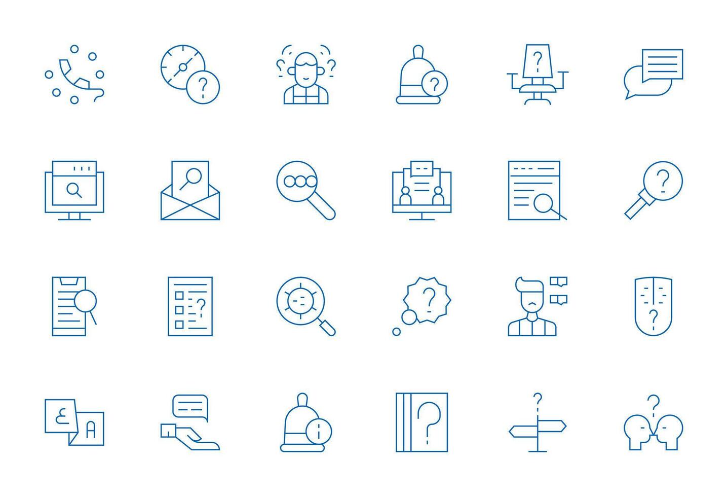 24 Pixel Optimized Thin Line Icons from Query Collection vector