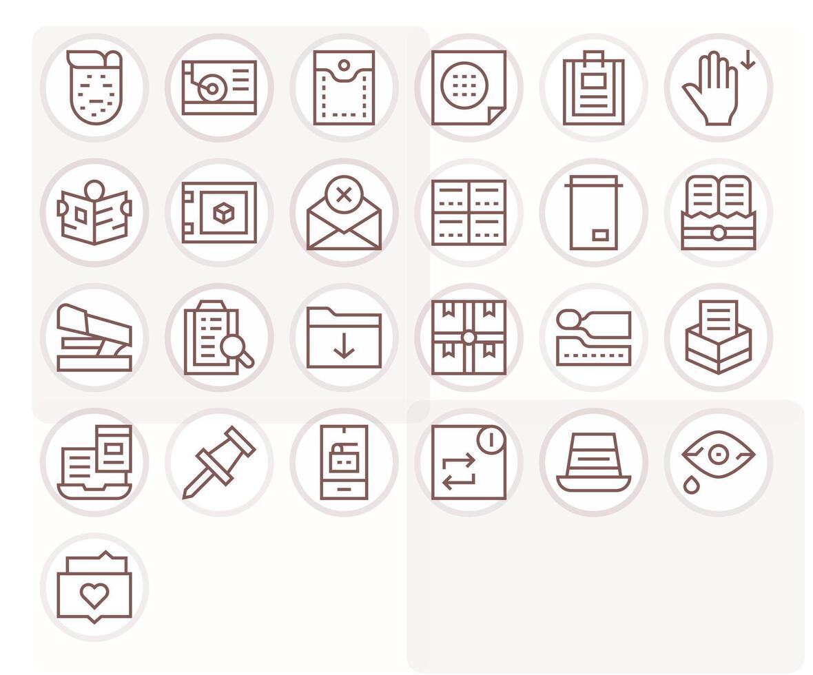 25 Regular Line Icons designed for Folder in Retina Ready Detail Enhanced format vector