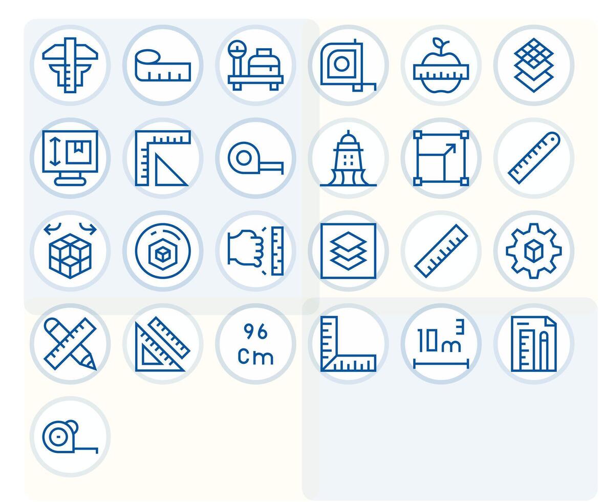 Regular Line Editable Icons from Dimension Set with 25 High Resolution Icons vector